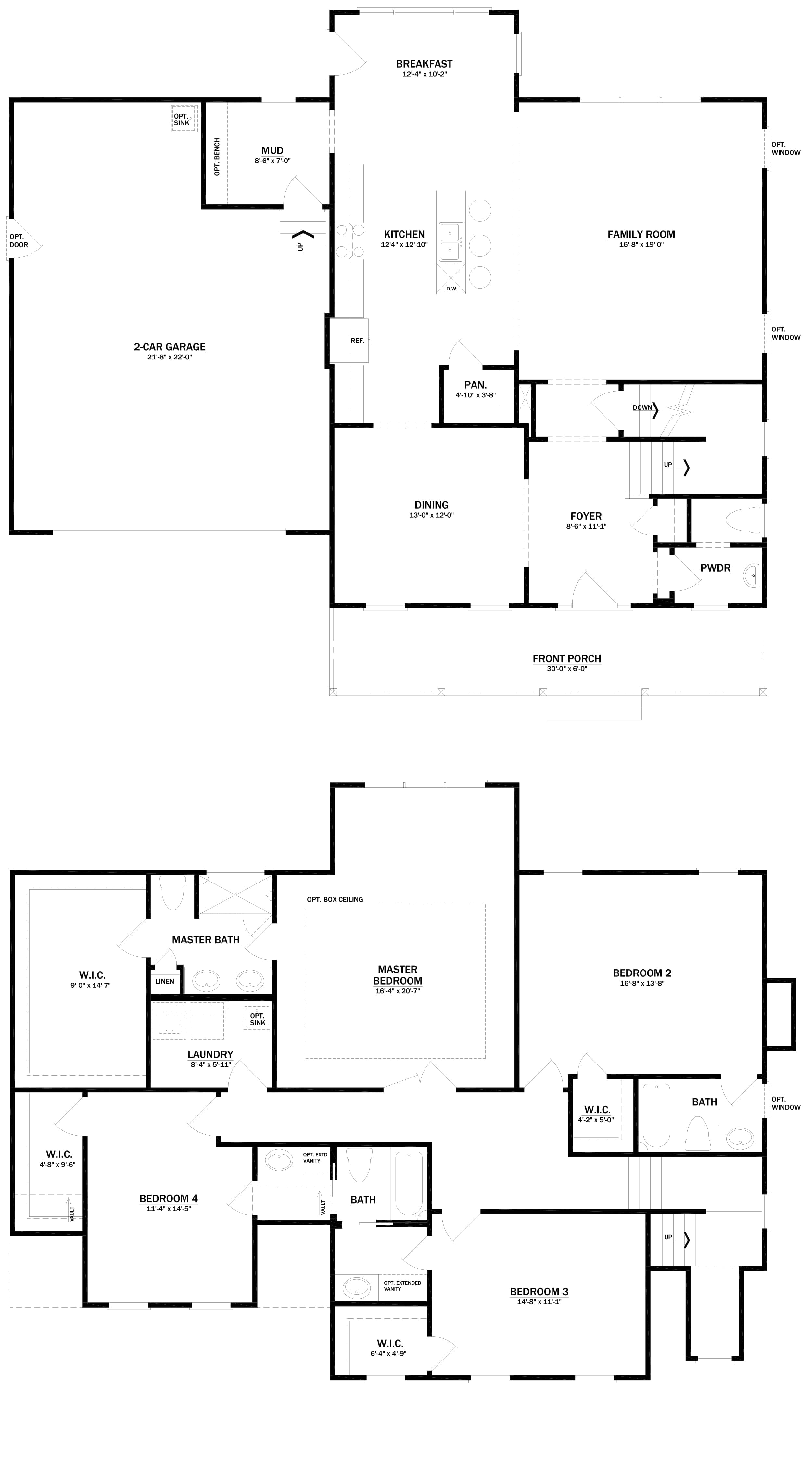 Custom home floor plan diagram